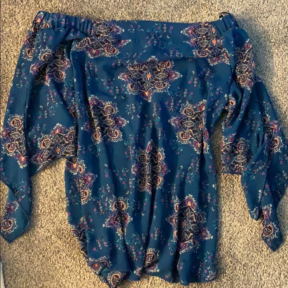 Off the shoulder paisley top